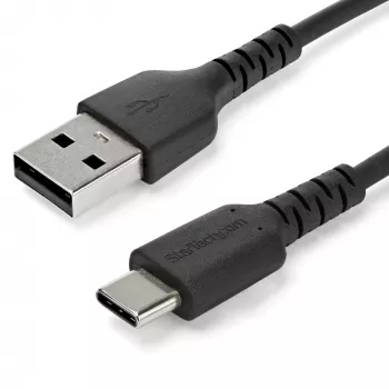 StarTech.com 2m USB A auf USB C Ladekabel – Robustes Schnelllade- und Synchronisationskabel USB 2.0 auf USB Typ C Datenkabel – Widerstandsfähiger TPE-Mantel Aramidfaser M/M 3A Schwarz – Samsung S10, iPad Pro, Pixel