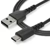 StarTech.com 2m USB A auf USB C Ladekabel – Robustes Schnelllade- und Synchronisationskabel USB 2.0 auf USB Typ C Datenkabel – Widerstandsfähiger TPE-Mantel Aramidfaser M/M 3A Schwarz – Samsung S10, iPad Pro, Pixel