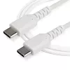 StarTech.com 1m USB-C-Ladekabel – Robustes Schnelllade- & Sync-Kabel USB 2.0 Typ C auf USB-C Laptop-Ladekabel – TPE-Mantel Aramidfaser M/M 60W Weiß – Samsung S10 S20 iPad Pro MS Surface