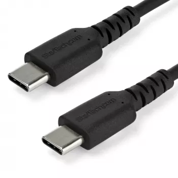 StarTech.com 2 m USB-C-Ladekabel – Robustes Schnelllade- und Sync-Kabel USB 2.0 Typ C auf USB C Laptop-Ladekabel – TPE-Mantel Aramidfaser M/M 60 W Schwarz – Samsung S10 S20 iPad Pro MS Surface