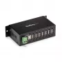 StarTech.com ST7200USBM industrieller 7-Port-USB-2.0-Hub, Metallgehäuse, ESD- und Überspannungsschutz, für DIN-Schiene/Wand/Schreibtisch, 7–24 V DC, TAA-konform, Schwarz