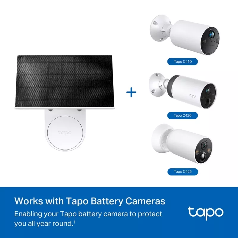 TP-Link Tapo A201 Solarpanel, 2,5 W, IP65, 4 m Kabel, für Tapo Akku-Kameras