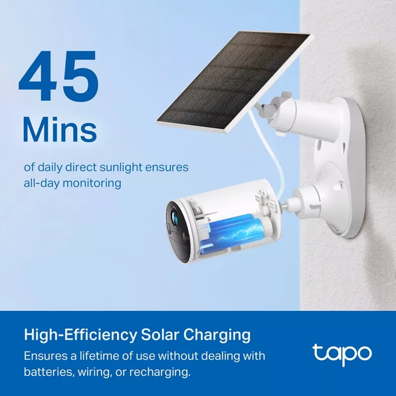 TP-Link Tapo A201 Solarpanel, 2,5 W, IP65, 4 m Kabel, für Tapo Akku-Kameras