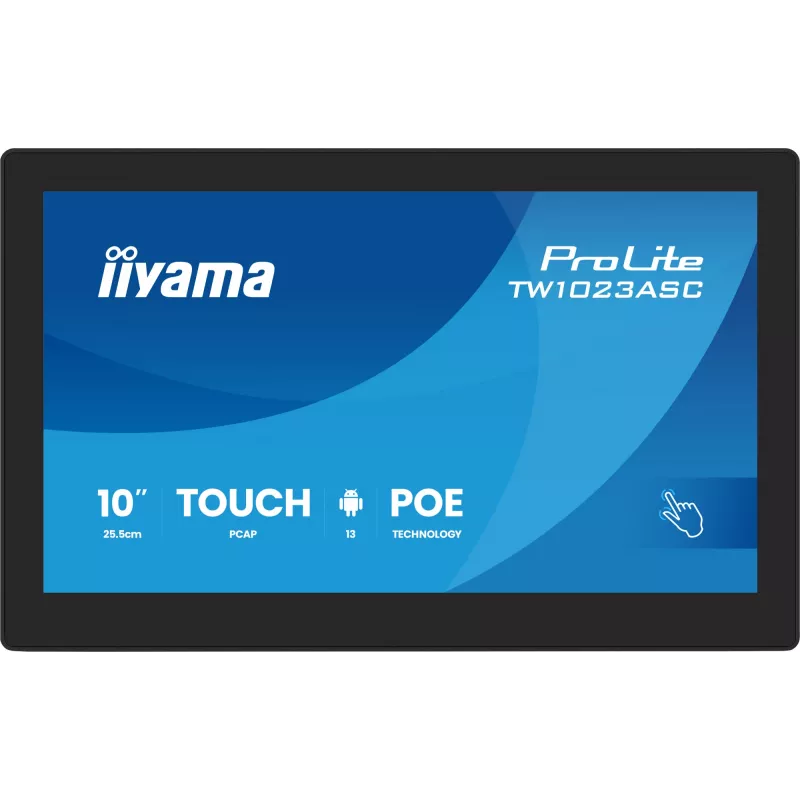 iiyama TW1023ASC-B3P Signage Display Kiosk-Design 25,6 cm (10,1 Zoll) Wi-Fi 385 cd/m² WXGA Schwarz Touchscreen Integrierter Prozessor Android 24/7