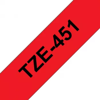 Brother TZE-451 Beschriftungsband Schwarz auf Rot TZ