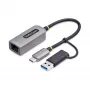 StarTech.com 2.5GbE USB-C auf Ethernet Adapter mit USB-A Konverter, NBASE-T NIC, USB 3.0 Typ-C 2.5/1G Multi Speed Netzwerk, Thunderbolt kompatibel, Windows & Mac