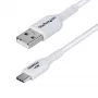 StarTech.com 2m USB-A auf USB-C Ladekabel, Laden & Synchronisieren, 3A, USB 2.0, TPE-Mantel - Weißes USB-Ladekabel