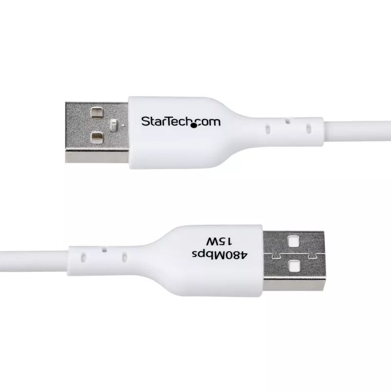 StarTech.com 2m USB-A auf USB-C Ladekabel, Laden & Synchronisieren, 3A, USB 2.0, TPE-Mantel - Weißes USB-Ladekabel
