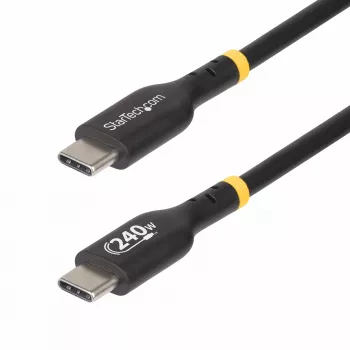 StarTech.com 1m USB-C Ladekabel, USB-IF zertifiziertes USB-C-Kabel, 240W PD EPR, USB 2.0 Typ-C Laptop-Ladekabel, USB-C Datenübertragungskabel, TPE-Mantel, M/M