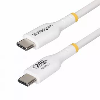 StarTech.com 1m Weißes USB-C-Ladekabel, USB-IF-zertifiziertes USB-C-Kabel, 240W PD EPR, USB 2.0 Typ-C Laptop-Ladekabel, USB-C-Datenübertragungskabel, TPE-Mantel