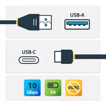 StarTech.com 3 ft. (1 m) USB auf USB-C-Kabel – M/M, 1 m, USB A, USB C, USB 3.2 Gen 2 (3.1 Gen 2), 10 Gbit/s, Schwarz