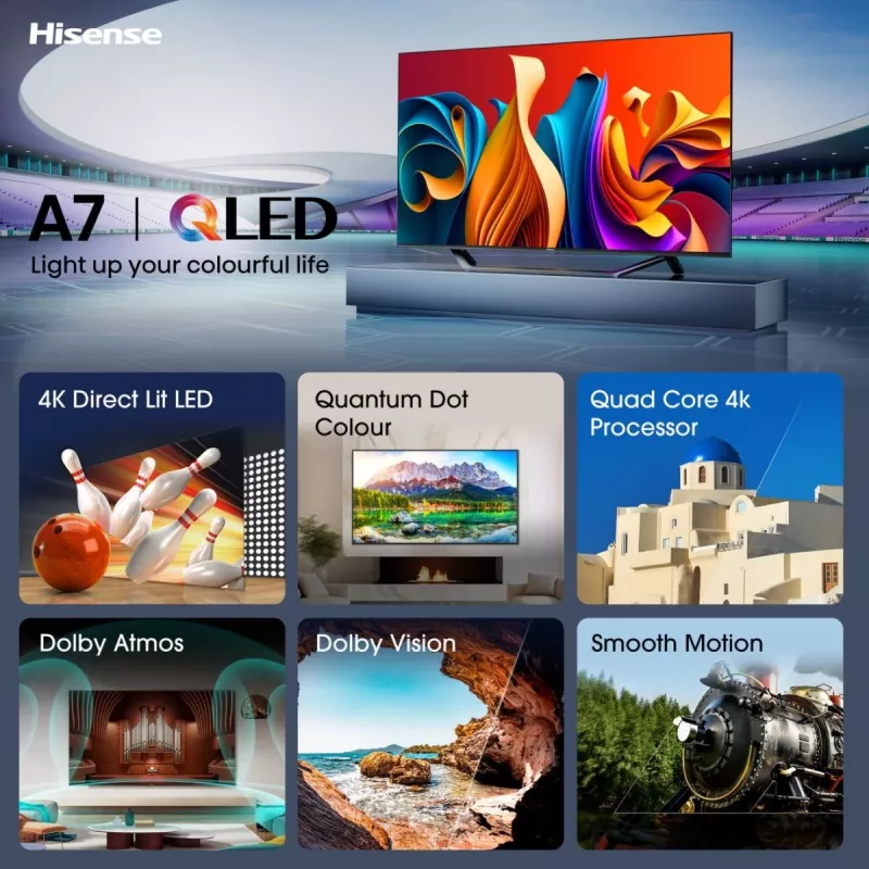 TV Hisense 55A7NQ 55 Zoll 4K Ultra HD QLED 3840 x 2160