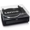 Lenco LS-430BK Plattenspieler mit Riemenantrieb und 4 integrierten Lautsprechern, Bluetooth, 40 W, 33/45 U/min, schwarz