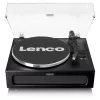Lenco LS-430BK Plattenspieler mit Riemenantrieb und 4 integrierten Lautsprechern, Bluetooth, 40 W, 33/45 U/min, schwarz
