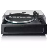 Lenco LS-430BK Plattenspieler mit Riemenantrieb und 4 integrierten Lautsprechern, Bluetooth, 40 W, 33/45 U/min, schwarz