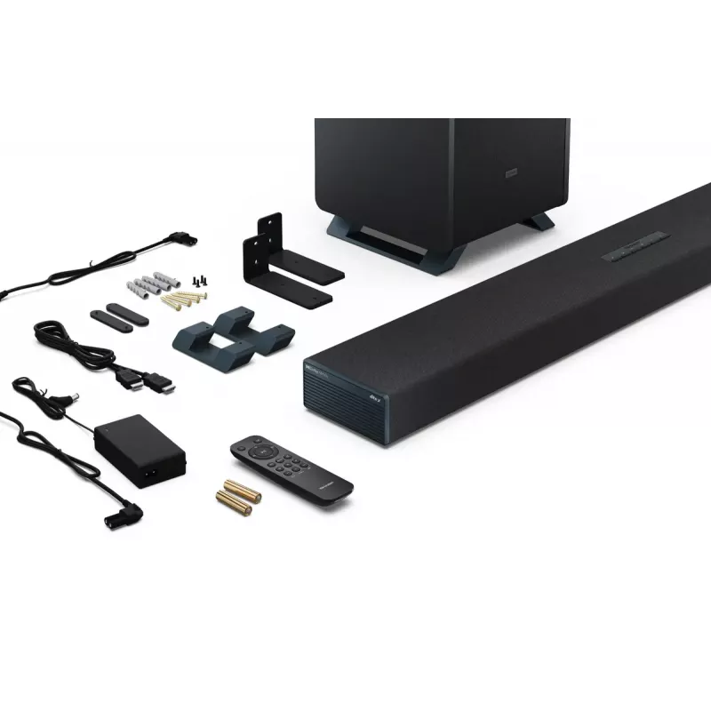 Sharp HT-SBW53121(BK) 3.1.2-Kanal-Soundbar mit kabellosem Subwoofer, schwarz
