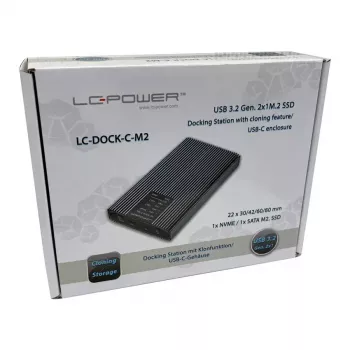 SSD-Gehäuse LC-Power LC-DOCK-C-M2 2 M.2-Laufwerke 10 Gbit/s Anthrazit