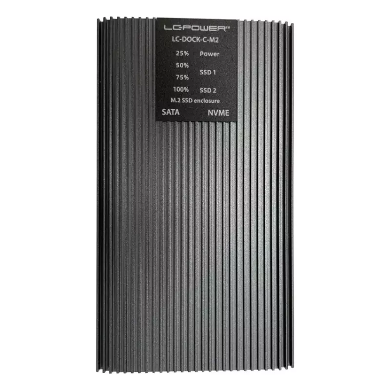 LC-Power LC-DOCK-C-M2 USB-3.2-Dockingstation für M.2-NVMe- und SATA-SSDs