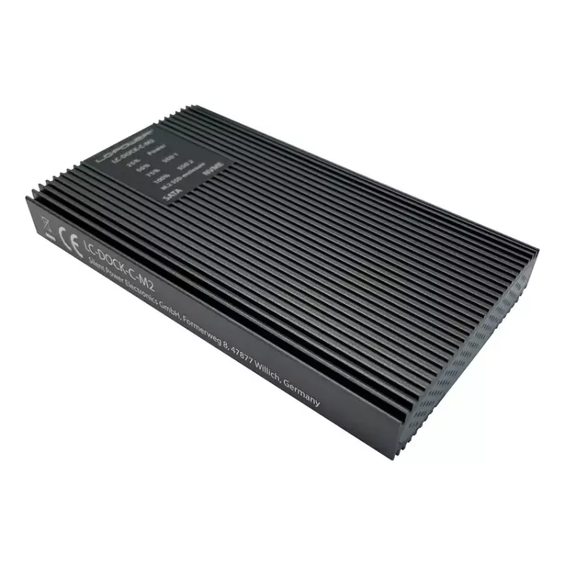 LC-Power LC-DOCK-C-M2 USB-3.2-Dockingstation für M.2-NVMe- und SATA-SSDs