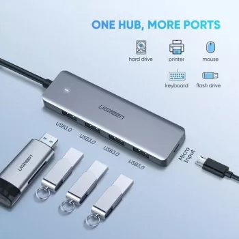 Ugreen 70336 Schnittstellen-Hub USB 3.2 Gen 1 (3.1 Gen 1) Typ-C 5000 Mbit/s