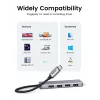 UGREEN 70336 (CM219) USB-C-auf-4x-USB-3.0-Hub, 5 Gbit/s, OTG, USB-C-Stromanschluss, 15 cm Kabel, Grau