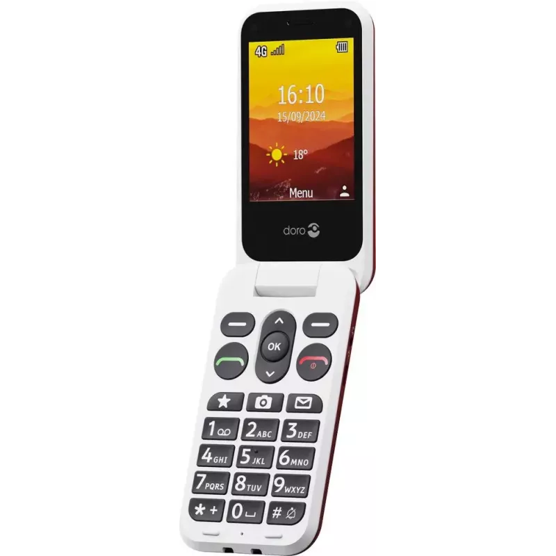 Doro Leva L30 4G Klapphandy, 2,8 Zoll, Rot/Weiß