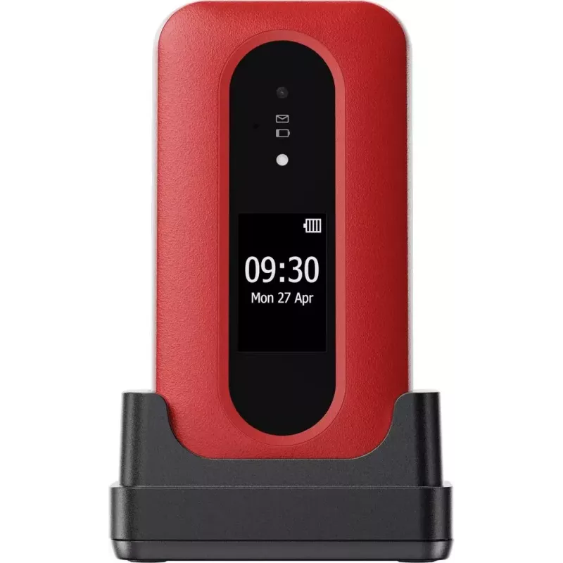 Doro Leva L30 4G Klapphandy, 2,8 Zoll, Rot/Weiß