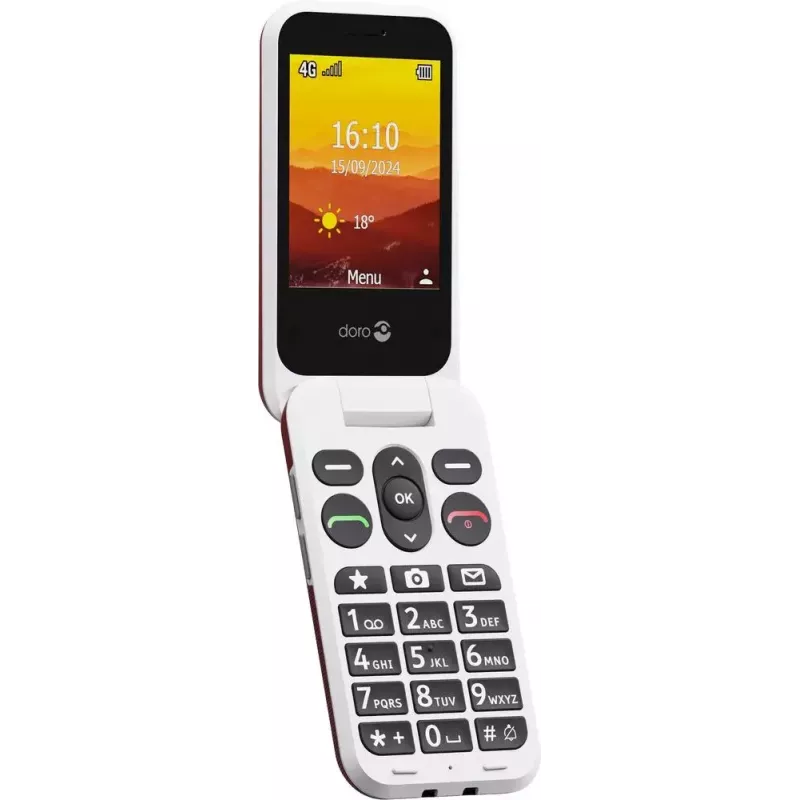 Doro Leva L30 4G Klapphandy, 2,8 Zoll, Rot/Weiß