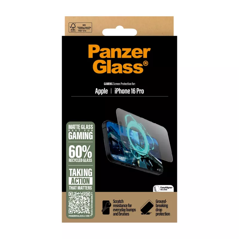 Gaming-Displayschutz PanzerGlass iPhone '24 6,3 Zoll Pro Ultra-Wide Fit