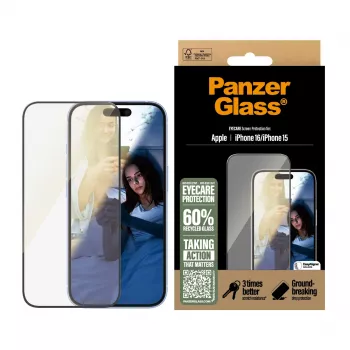 EyeCare Displayschutz PanzerGlass iPhone '24 6,1 Zoll | 15 | Ultra-Wide Fit