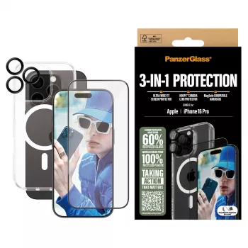 3-in-1 Schutzpaket PanzerGlass iPhone '24 6,3 Zoll Pro