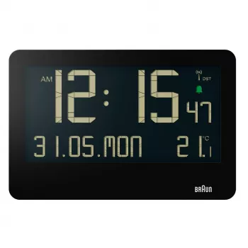 Braun BC14B-DCF Wand-/Tischuhr Funkwecker Rechteckig Schwarz