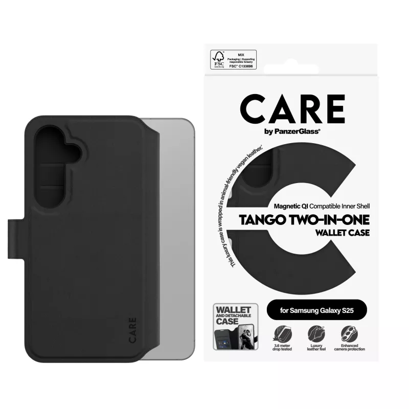 Cover PanzerGlass CARE by Feature Case Tango Two-in-One Wallet Qi Kompatibel Samsung Galaxy S25