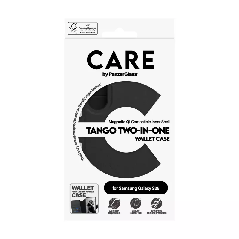 Cover PanzerGlass CARE by Feature Case Tango Two-in-One Wallet Qi Kompatibel Samsung Galaxy S25