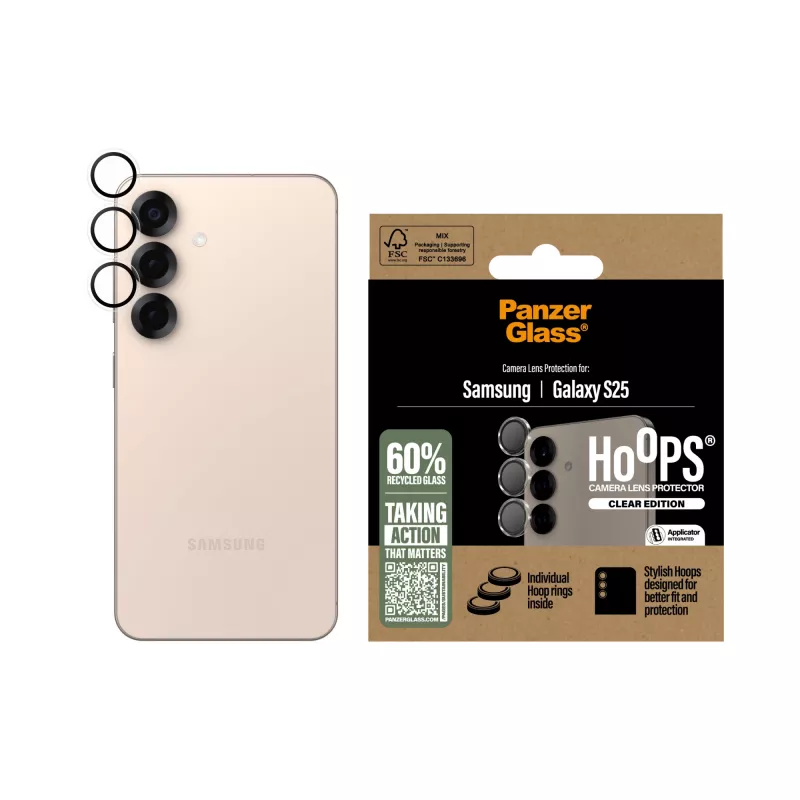 PanzerGlass ® Hoops® Kamera-Linsenschutz Transparent Samsung Galaxy S25