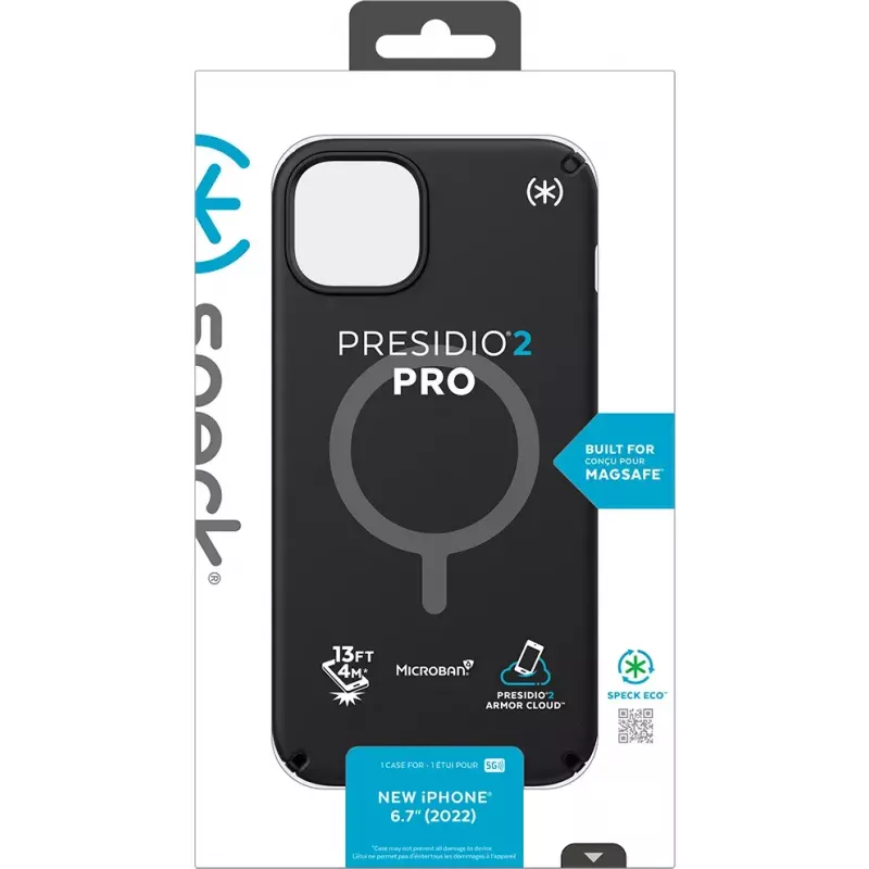 Speck Presidio2 Pro + MagSafe Hülle iPhone 14 Plus, schwarz