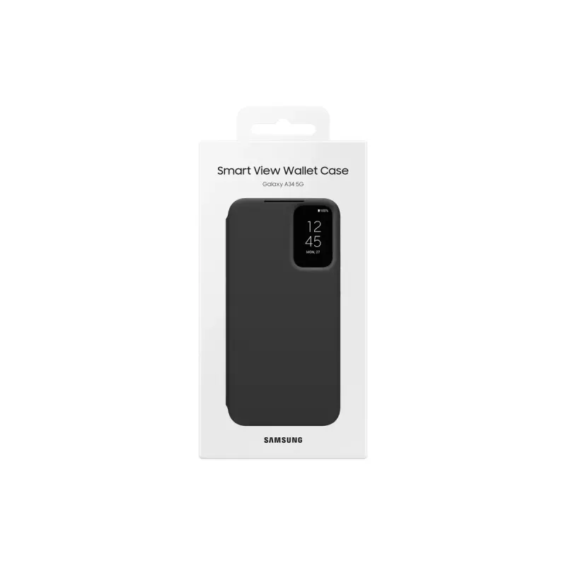 Samsung EF-ZA346CBEGWW Smart View Wallet Case Flip-Hülle für Galaxy A34 5G, Schwarz