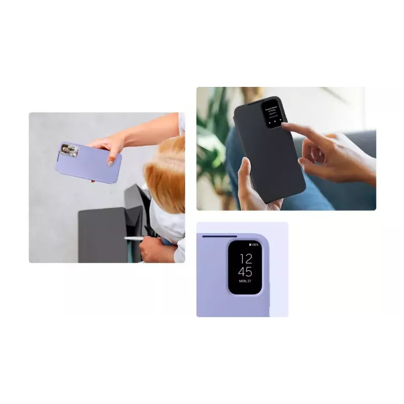 Samsung EF-ZA346CBEGWW Smart View Wallet Case Flip-Hülle für Galaxy A34 5G, Schwarz