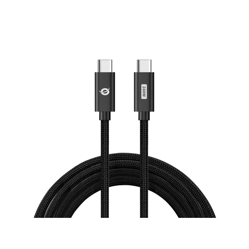 Conceptronic ETTA03B20 USB-C-auf-USB-C PD 3.1 240 W Schnellladekabel, 2 m, 48 V/5 A, 480 Mbit/s, E-Mark