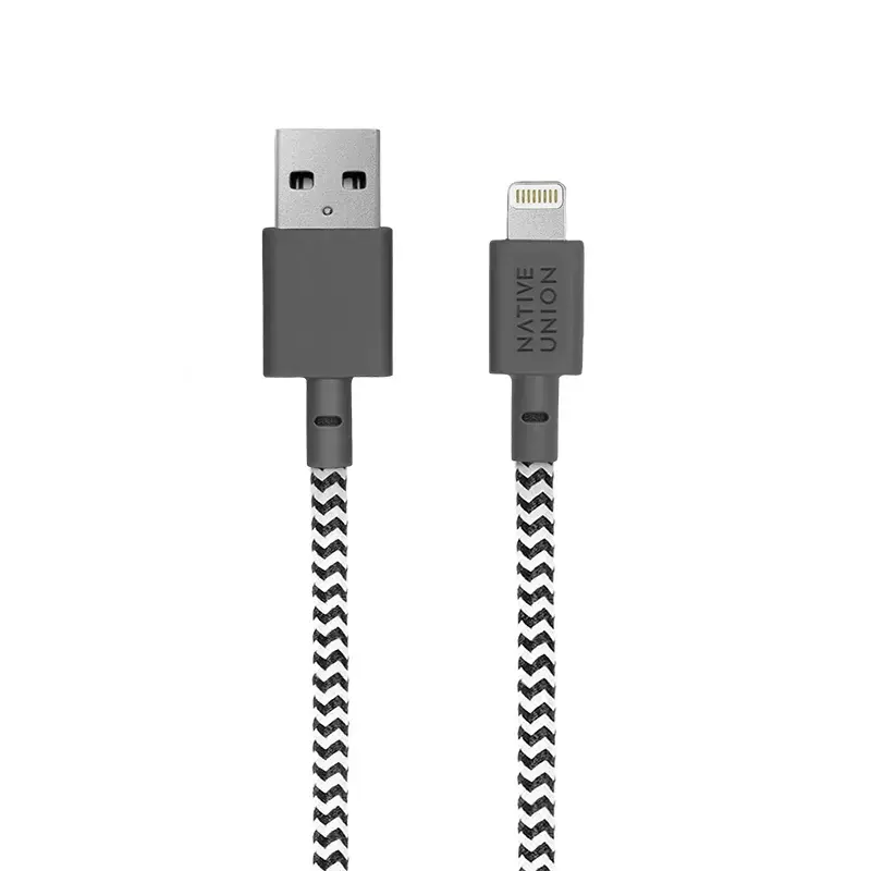 Native Union Belt Kabel 1,2 m Schwarz Weiß Lightning USB A