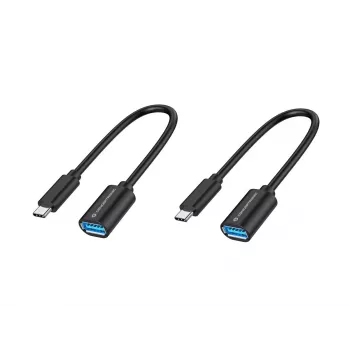 Conceptronic ABBY11B USB-C-auf-USB-A-OTG-Adapter, 2er-Pack, 20 cm