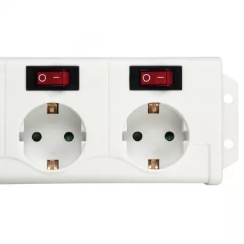 Hama 00137239 Socket Line 6-fach Steckdosenleiste, einzeln schaltbar, Weiß