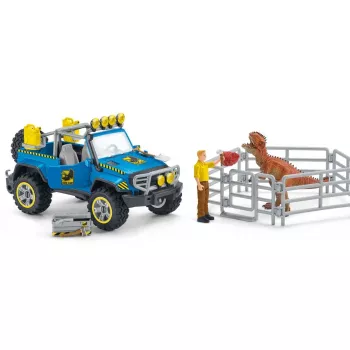 schleich Dinosaurs Geländewagen mit Dino-Außenposten, Dinosaurier und Vulkan, Forschungsstation, 4 Jahr(e), Mehrfarbig, Kunststoff