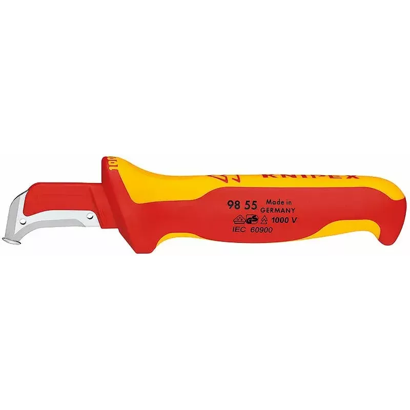 Knipex 98 55 Kabelmantelmesser, Metallic Rot / Gelb