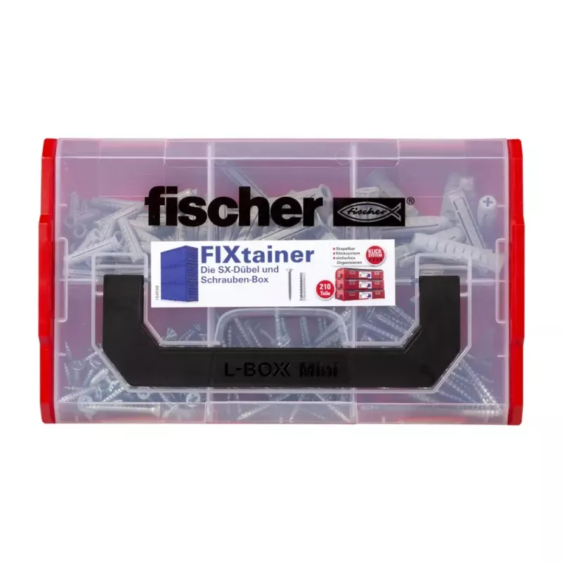 fischer FIXtainer SX Dübel- und Schrauben-Box (210 Stück)