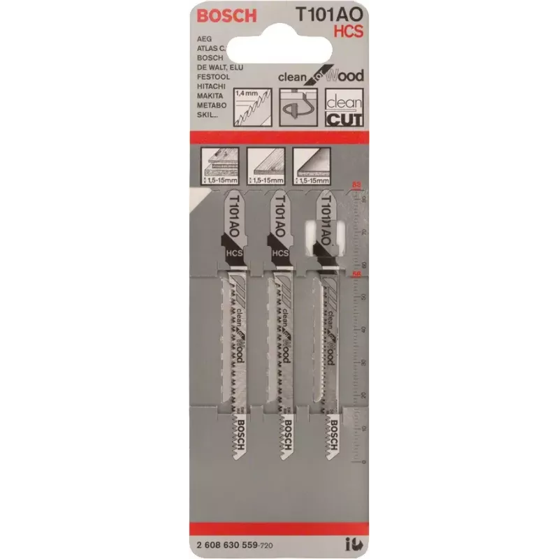 Bosch T 101 AO Stichsägeblatt aus Kohlenstoffstahl (HCS) 3 Stück