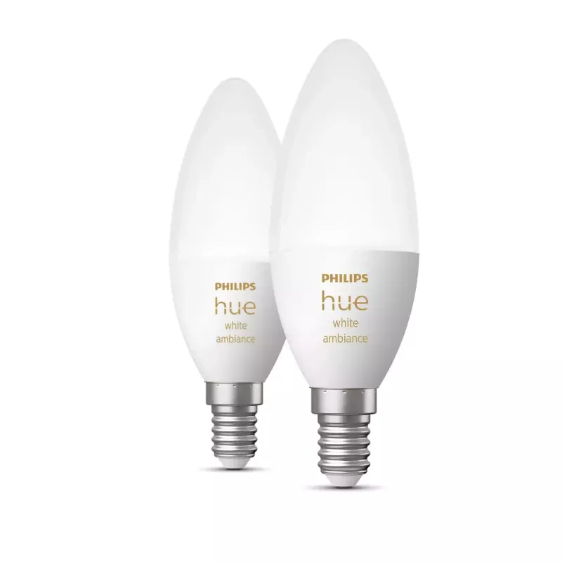 Intelligente Glühbirne Philips Hue White Ambiance Kerze E14, 5,2 W, Bluetooth/Zigbee, 39×39×117 mm