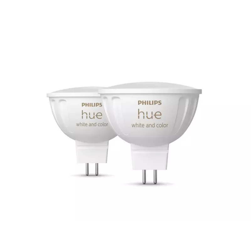 Philips Hue White & Color Ambiance MR16 GU5.3 smarte Spot-Lampe, 6,3 W, 2er-Pack