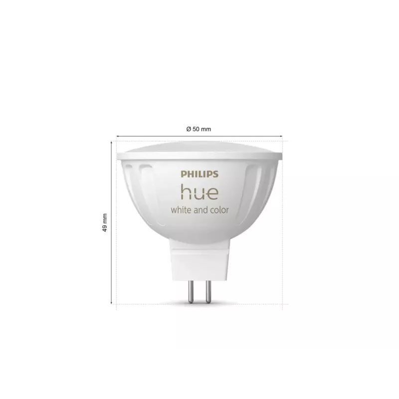 Philips Hue White & Color Ambiance MR16 GU5.3 smarte Spot-Lampe, 6,3 W, 2er-Pack