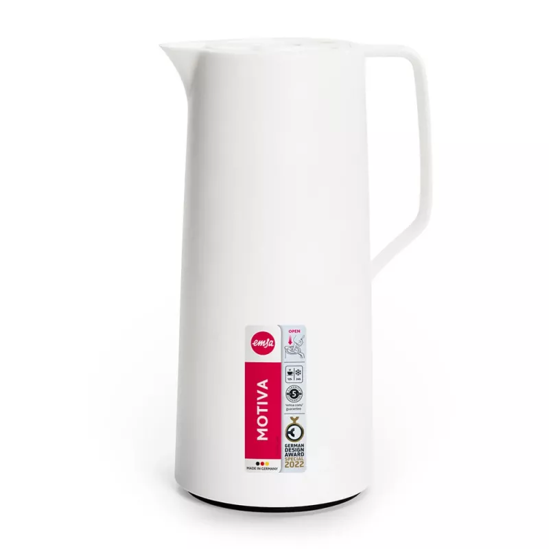 EMSA Motiva Quick Press Isolierkanne, 1 l, Weiß